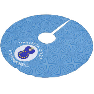 European Union Angel Hanukkah Flag Personalised Brushed Polyester Tree Skirt