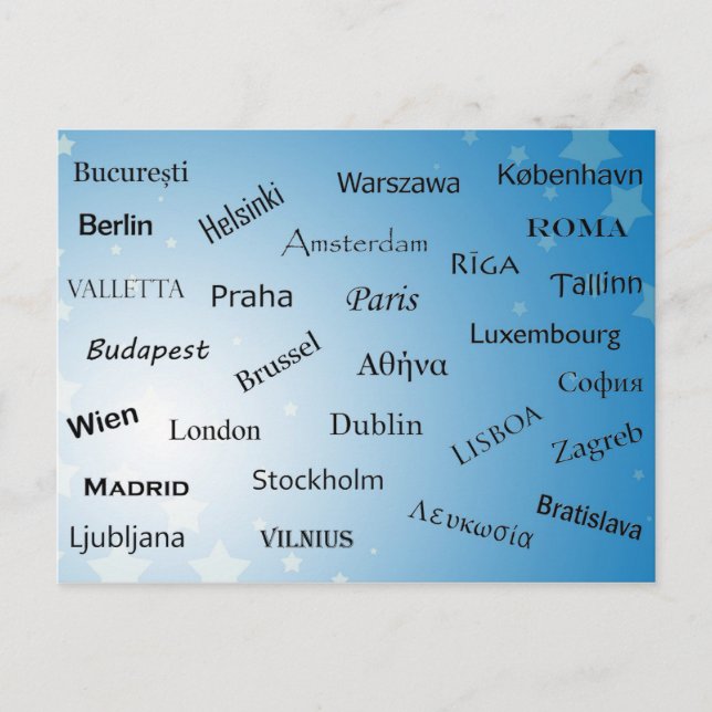 European Union Capitals Postcard (Front)