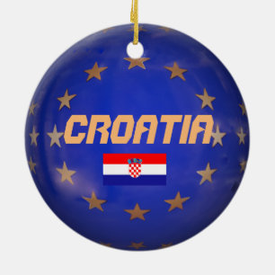 European Union Croatia Christmas Ornament