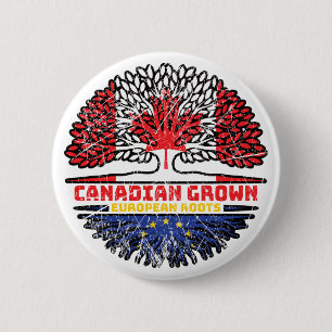 European Union EU Europe Canadian Canada Tree 6 Cm Round Badge