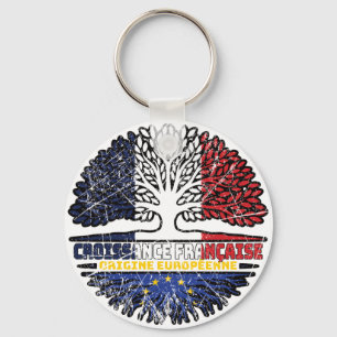 European Union EU Europe French France Tree Roots Key Ring