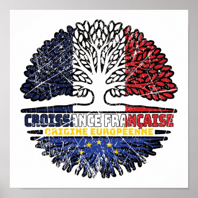 European Union EU Europe French France Tree Roots Poster (Front)