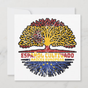 European Union EU Europe Spain Spanish Tree Roots Card
