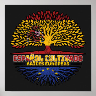 European Union EU Europe Spain Spanish Tree Roots Poster
