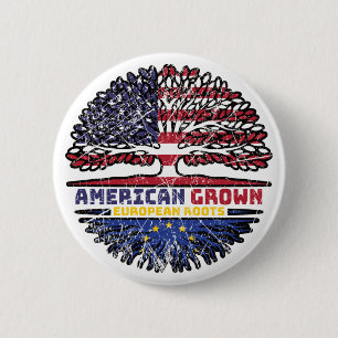 European Union EU Europe US American USA United 6 Cm Round Badge