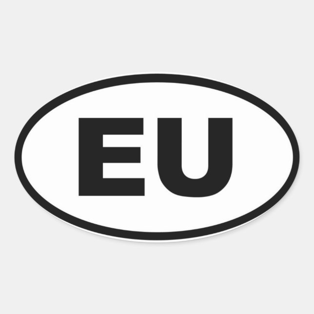 European Union - EU - European Oval Sticker (Front)