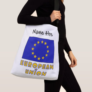 European Union EU Flag Black Personalisation  Crossbody Bag