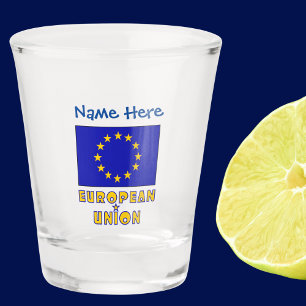 European Union EU Flag Blue Personalisation Shot Glass