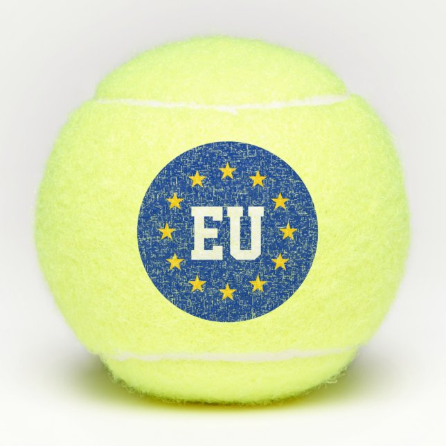European Union EU flag custom monogram can of Tennis Balls (Front)