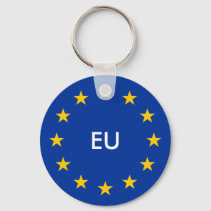 European Union EU flag keychains with custom text