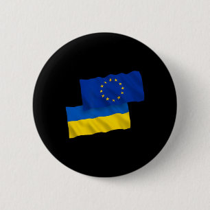 European Union Eu For Ukraine - Ukraine Strong Clo 6 Cm Round Badge