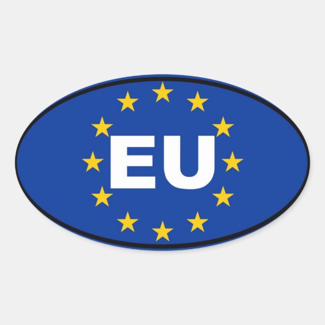 European Union - EU Oval Sticker (Front)