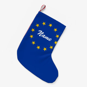 European Union flag custom Christmas stocking