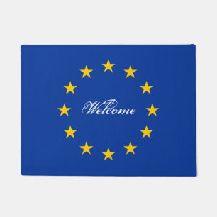 European Union flag door mat with custom text