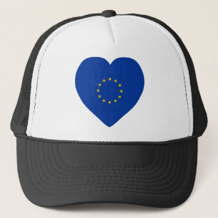 European Union Flag Heart Trucker Hat