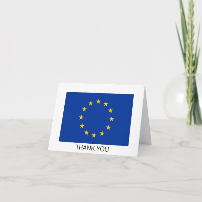 European Union Flag Thank You Card (Front)