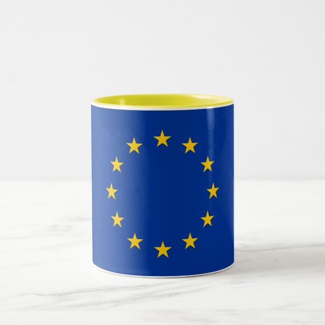 European Union Flag Two-Tone Coffee Mug (Center)