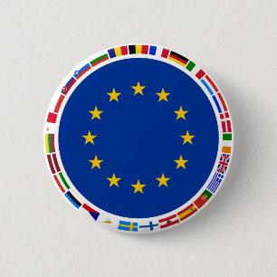 European Union Flags 6 Cm Round Badge