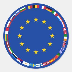 European Union Flags Classic Round Sticker