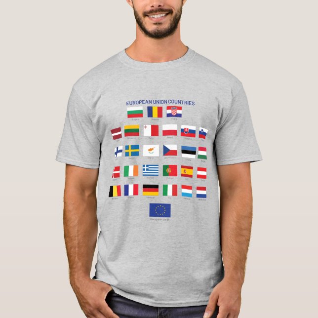 European Union Flags EU Countries T-Shirt (Front)