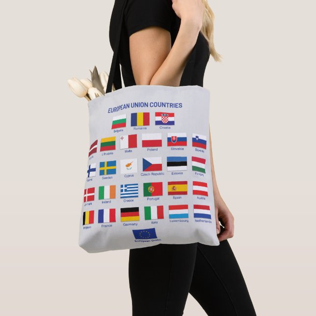 European Union Flags EU Countries  Tote Bag (Close Up)