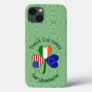 European Union Irish USA Shamrock Flag Personalise iPhone 13 Case