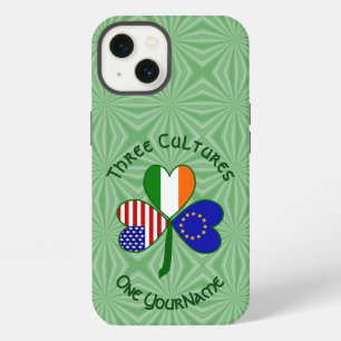 European Union Irish USA Shamrock Flag Personalise iPhone 13 Case