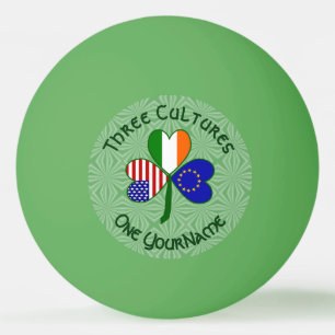 European Union Irish USA Shamrock Flag Personalise Ping Pong Ball