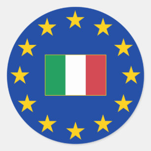 European Union Italy Round Sticker