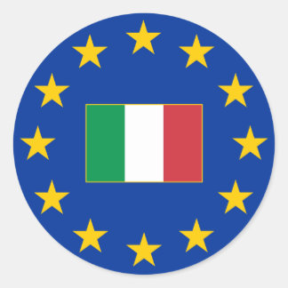 European Union Italy Round Sticker