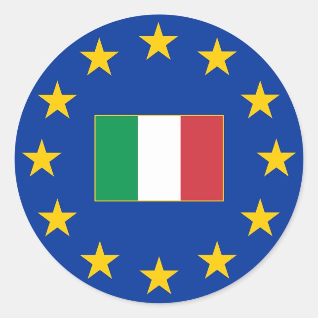 European Union Italy Round Sticker (Front)