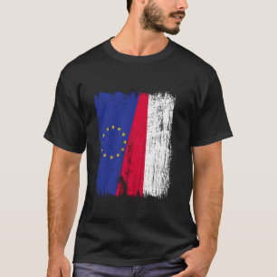 European Union Poland Half Flag EU Polish Ancestry T-Shirt