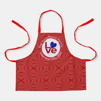 European Union Red LOVE Flag Personalised Apron