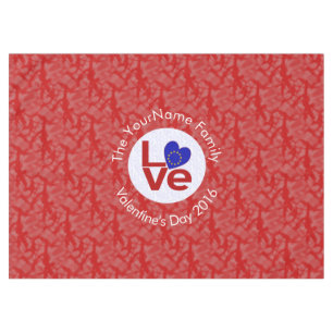European Union Red LOVE Heart Flag Personalised Tablecloth