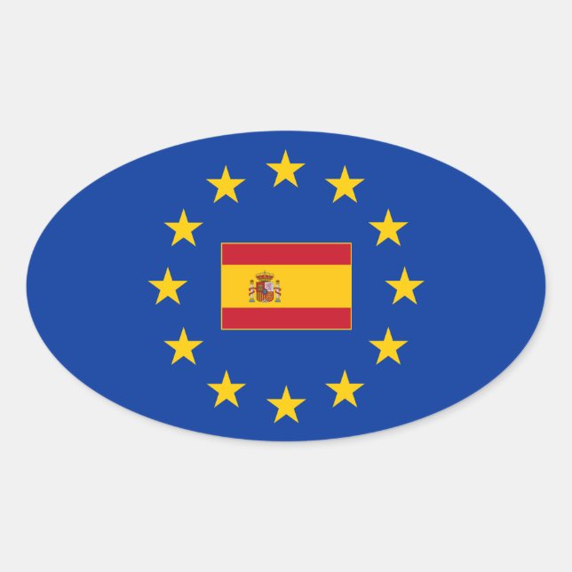 European Union Spain Oval Sticker (Front)