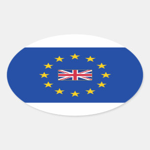 European Union United Kingdom Oval Sticker