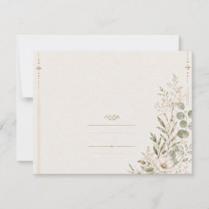 European Wedding Invitation in Olive Green