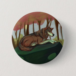 European Wolf 6 Cm Round Badge