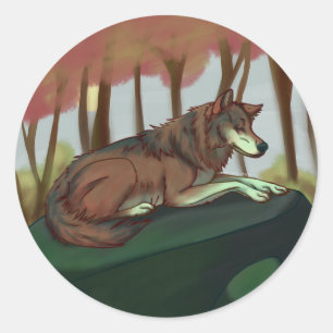 European Wolf Classic Round Sticker