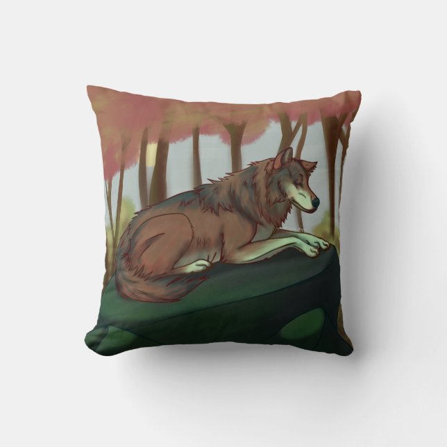 European Wolf Cushion (Front)