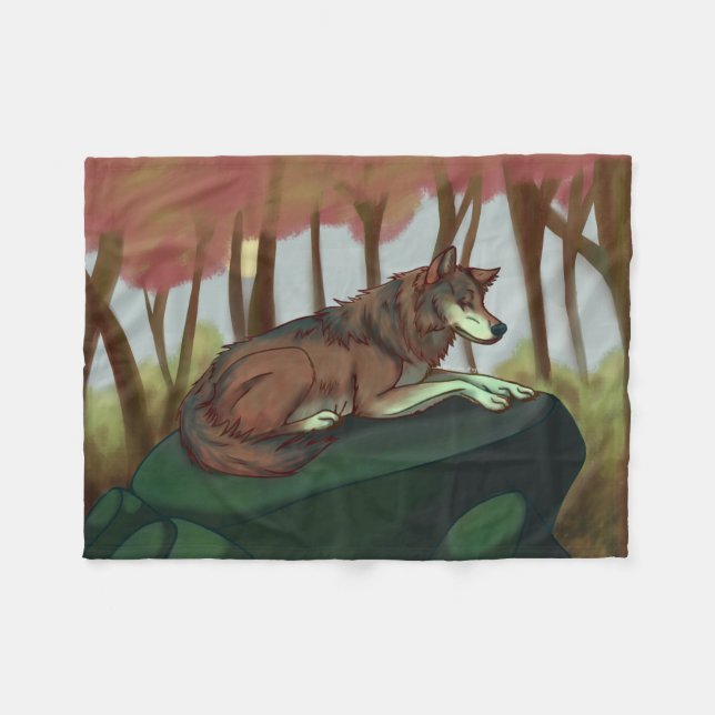 European Wolf Fleece Blanket (Front (Horizontal))