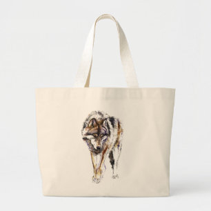 European Wolf Large Tote Bag