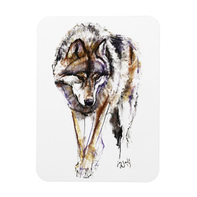European Wolf Magnet (Vertical)