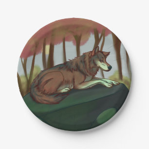 European Wolf Paper Plate