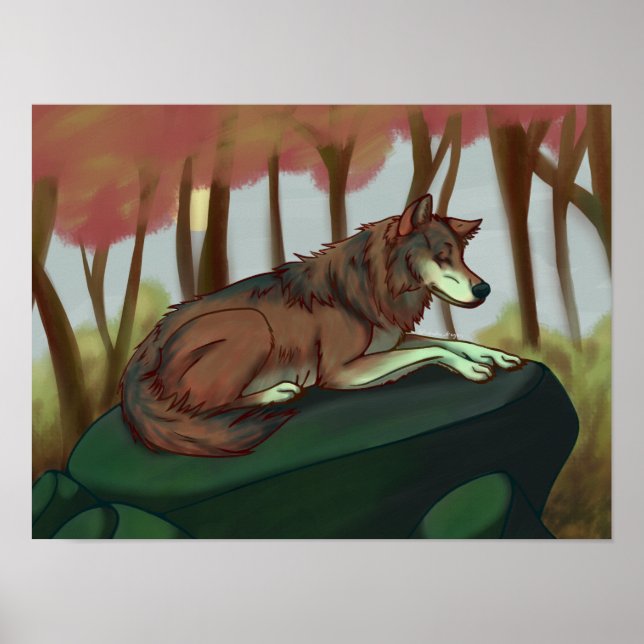 European Wolf Poster (Front)