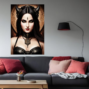 European women demon Lord   AI Art Poster