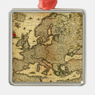 EuropePanoramic MapEurope Metal Tree Decoration