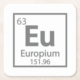 Europium - Europe Science Periodic Table design Square Paper Coaster