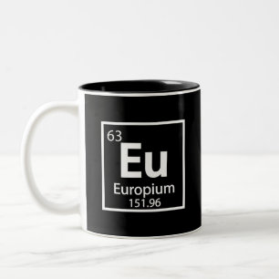 Europium - Europe Science Periodic Table design Two-Tone Coffee Mug