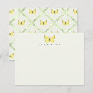 Eurymus Pelidne Yellow Butterfly Flat Note Card